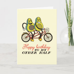 Cute Avocado Couple Pun Funny Birthday Kort