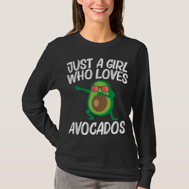 Cute Avocado-design för flickor, ungar, friska fru T Shirt (Framsida)