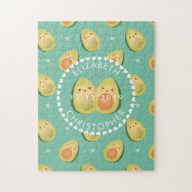 Cute Avocado Funny I kärlek You Bröllop-årsdagen Pussel (Vertikal)