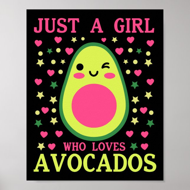 Cute Avocado Girl Poster (Framsidan)