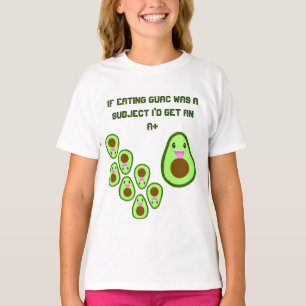Cute Avocado Guac Funny Kids School Joke Girls T Shirt