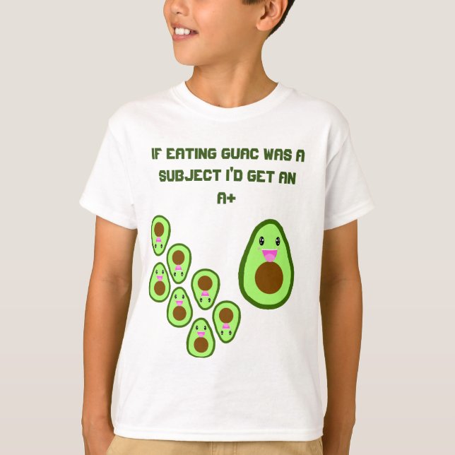 Cute Avocado Guac Funny Kids School Joke T Shirt (Framsida)