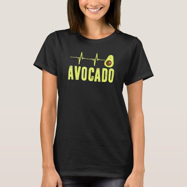Cute Avocado Heartslag Vegan För manar Women Guaca T Shirt (Framsida)