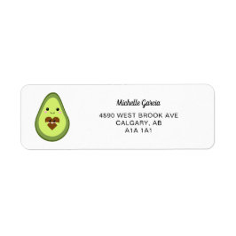 Cute avocado Heliga Guacamole Baby duschfiesta Returadress Etikett