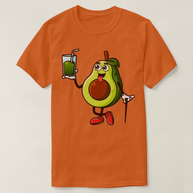 Cute Avocado Holding Avocado Juice T Shirt (Design framsida)