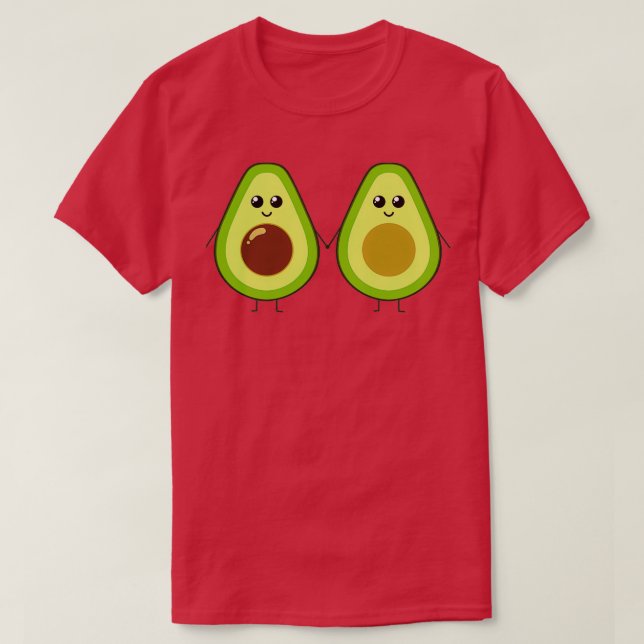 Cute avocado holding händer t shirt (Design framsida)