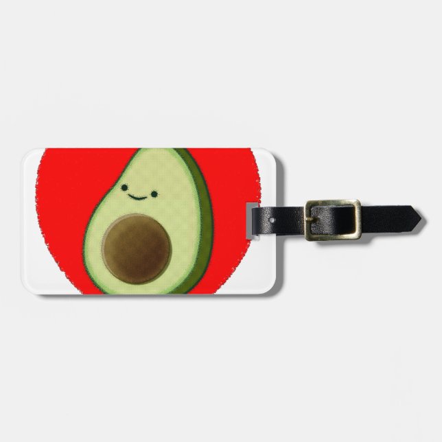 Cute Avocado i rött hjärta Bagagebricka (Horisontell Framsida)