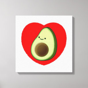 Cute Avocado i rött hjärta Canvastryck