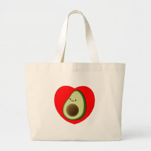 Cute Avocado i rött hjärta Jumbo Tygkasse