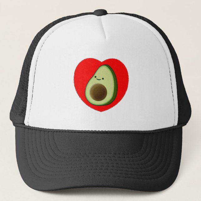 Cute Avocado i rött hjärta Keps (Framsida)