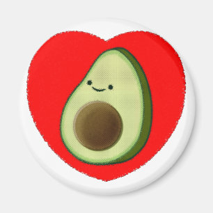 Cute Avocado i rött hjärta Magnet
