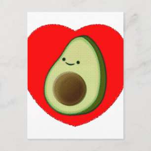 Cute Avocado i rött hjärta Vykort