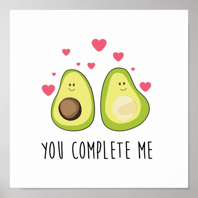 Cute avocado kärlek par poster (Framsidan)