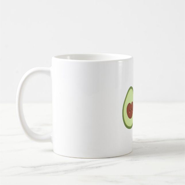 Cute Avocado Kärlek Perfekt, halv Kaffemugg (Vänster)