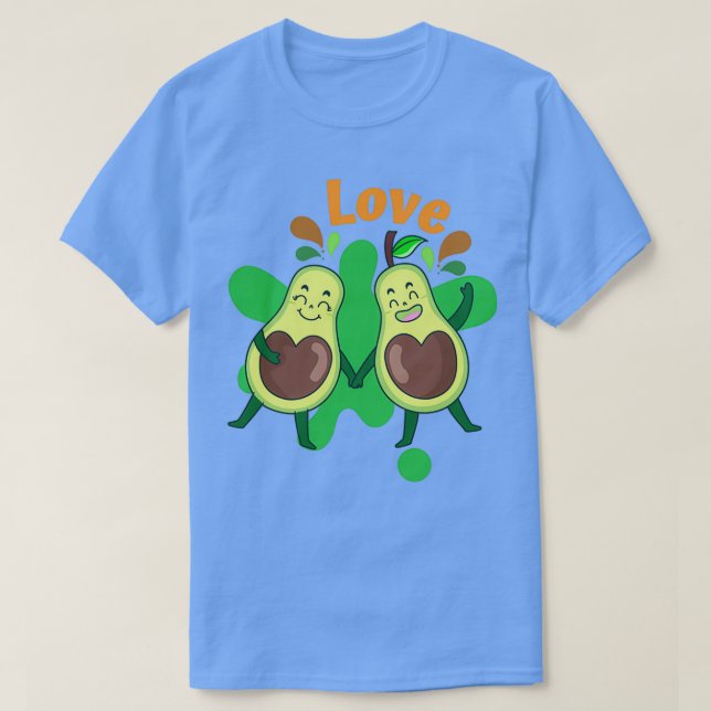 Cute Avocado Kärlek tillsammans T Shirt (Design framsida)