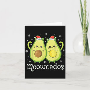 Cute Avocado Kitten Pun Funny Julafton Food Animal Kort