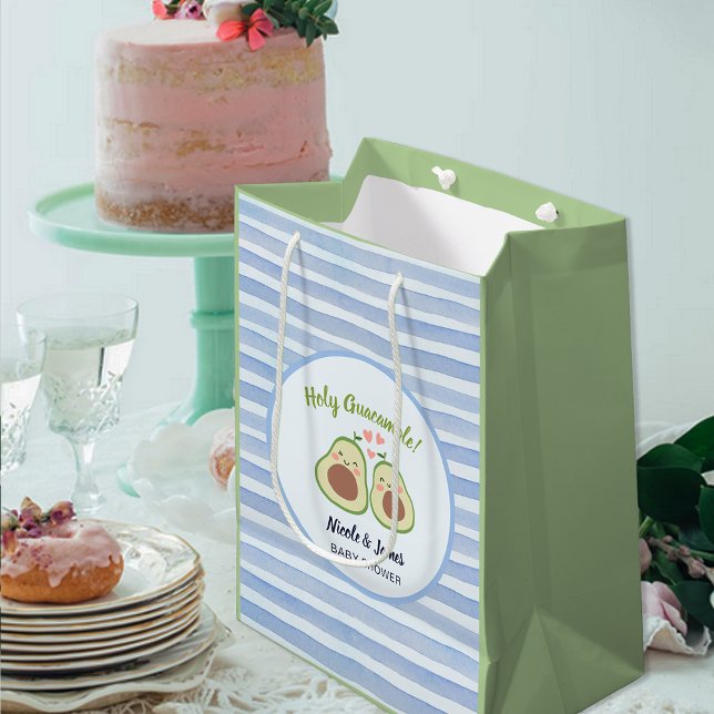 Cute Avocado Kön Neutral Twillingar Baby Shower (Cute Avocado Gender Neutral Twins Baby Shower Medium Gift Bag)