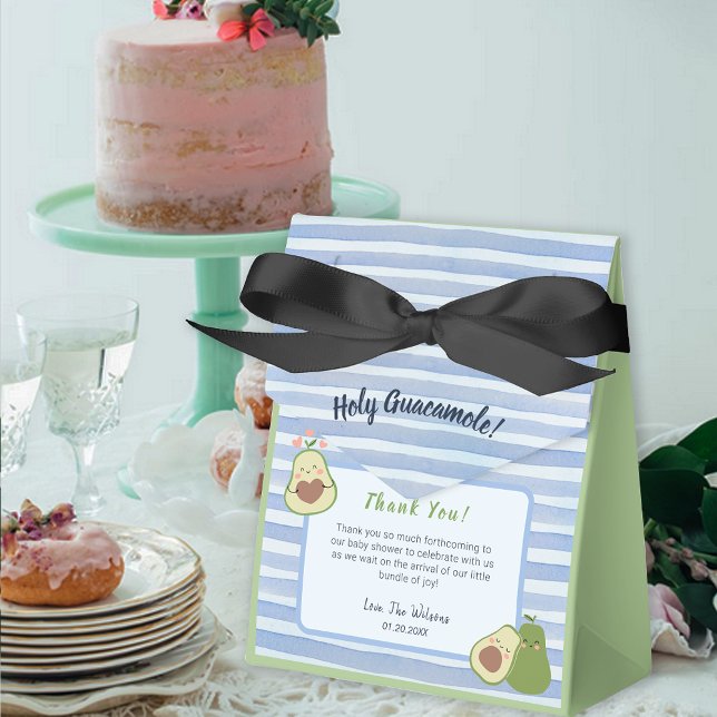 Cute Avocado Kön Neutral Twillingar Baby Shower Presentaskar (Cute Avocado Gender Neutral Twins Baby Shower Favor Boxes)