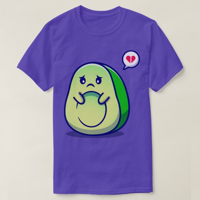 Cute Avocado Ledsen Lose Seed Tecknad T Shirt (Design framsida)