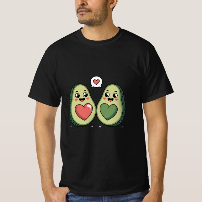 Cute Avocado Love T Shirt (Framsida)