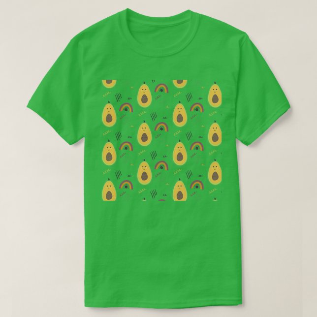 Cute Avocado Mönster 5 T Shirt (Design framsida)