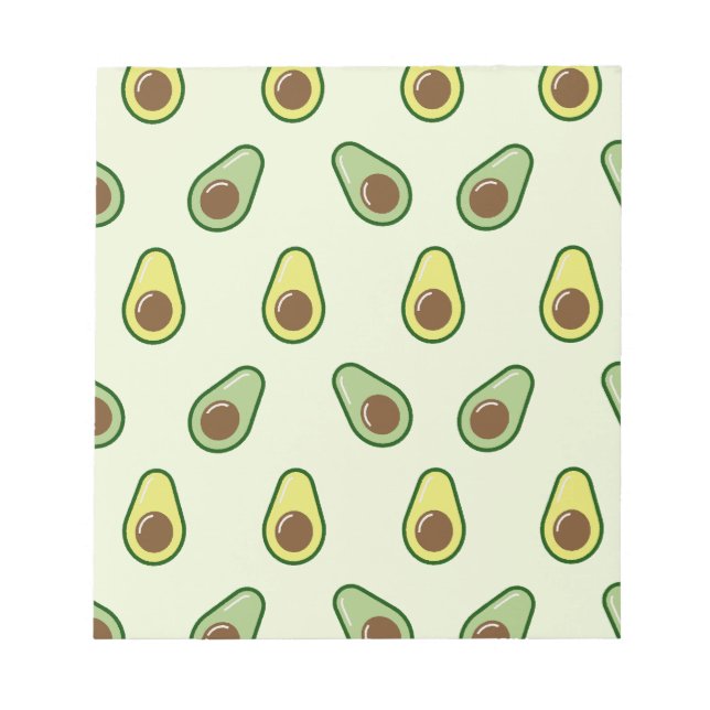 Cute Avocado Mönster Anteckningsblock (Framsida)