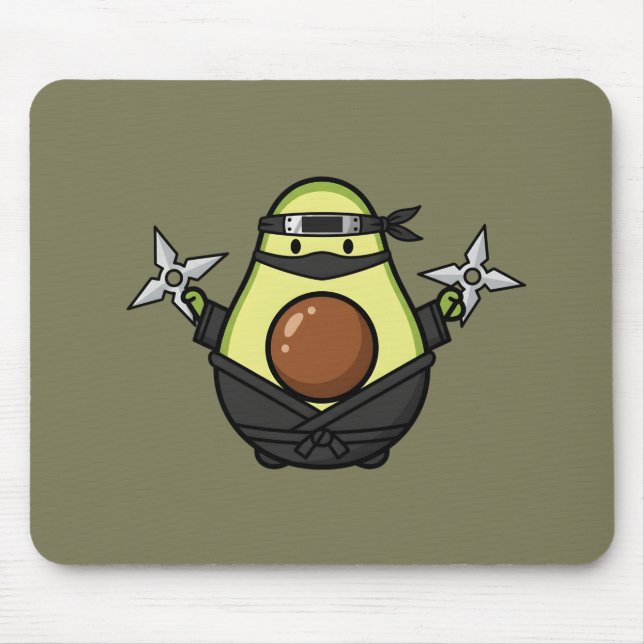 Cute Avocado Ninja Shuriken Warrior Illustration Musmatta (Framsidan)