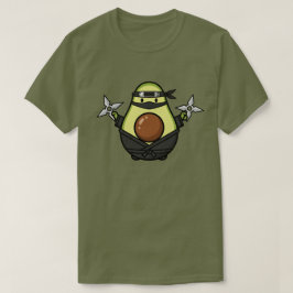 Cute Avocado Ninja Shuriken Warrior Illustration T Shirt