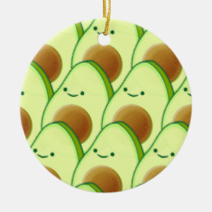 Cute Avocado över hela Teckning Julgransprydnad Keramik