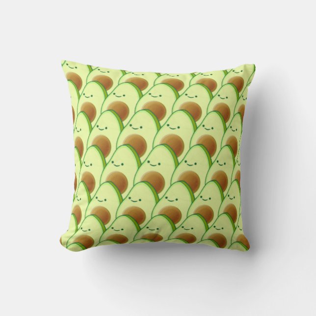 Cute Avocado över hela Teckning Kudde (Framsida)