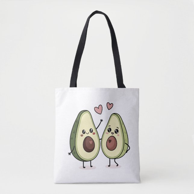 Cute Avocado-par med örhängen - Tote Bag-design Tygkasse (Framsida)