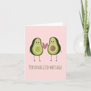 Cute Avocado par med Pastel Background Kort