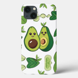 Cute Avocado, par telefonväska | Funny Kawaii Frui