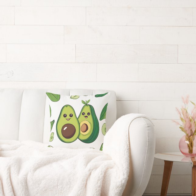 Cute Avocado, par telefonväska | Funny Kawaii Frui Kudde (Soffa)