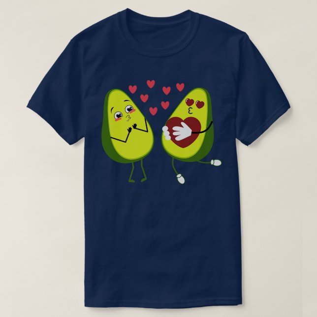 Cute Avocado Par Valentines day Him och hennes Mor T Shirt (Design framsida)