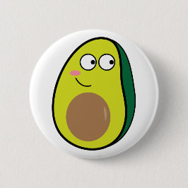 Cute Avocado Pinback Button - Fun Kawaii Fruit Pin Knapp