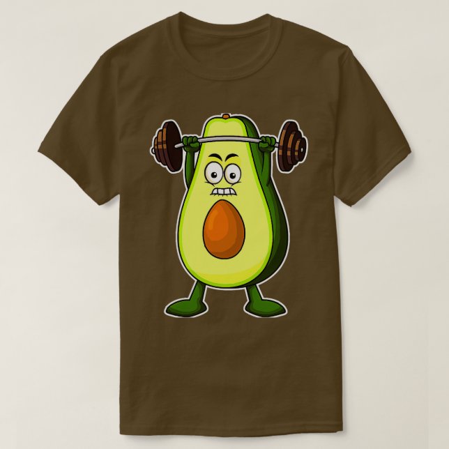 Cute Avocado Powerlift T Shirt (Design framsida)