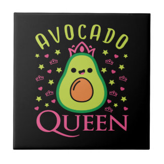 Cute Avocado Queen with Heart Keto Girl Cooking  Kakelplatta
