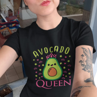 Cute Avocado Queen with Heart Keto Girl Cooking  T Shirt