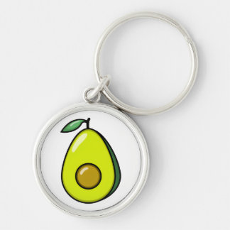 Cute Avocado Rund Silverfärgad Nyckelring