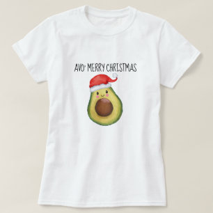 Cute Avocado Santa Avo God jul T Shirt