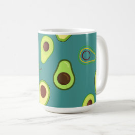 Cute Avocado-segmentets sommargradient Grönt Mönst Kaffemugg