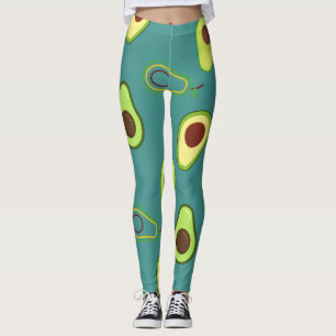 Cute Avocado-segmentets sommargradient Grönt Mönst Leggings