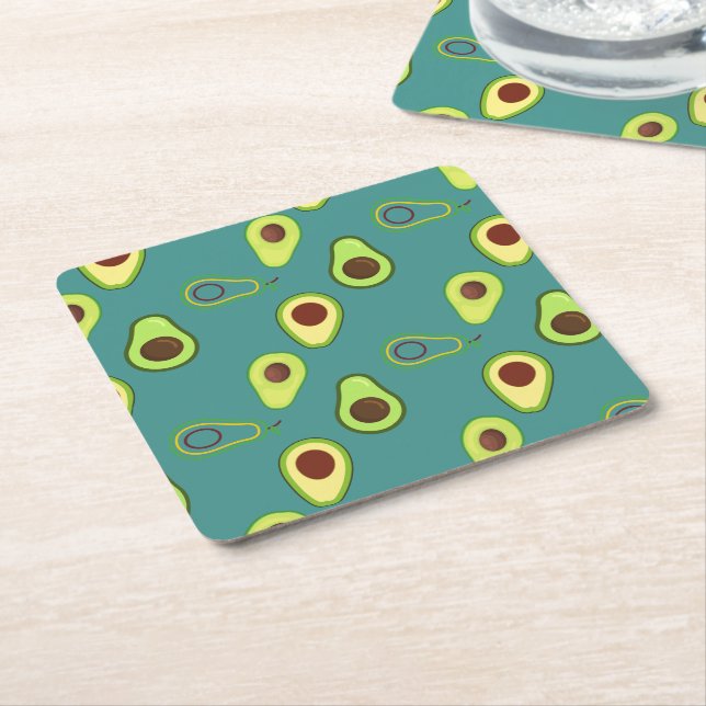 Cute Avocado-segmentets sommargradient Grönt Mönst Underlägg Papper Kvadrat (Vinklad)