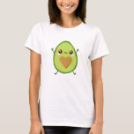 Cute Avocado T Shirt<br><div class="desc">En liten avokado från lycklig med ett hjärtformade hål och ett sött leende.</div>