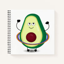 Cute Avocado Tecknad Hula Ring Spiral