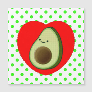 Cute Avocado Tecknad i rött hjärta