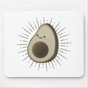 Cute Avocado-Tecknaden i Vintage Stil Musmatta