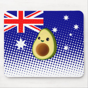 Cute Avocado Teckning Australian Flagga Anpassning Musmatta