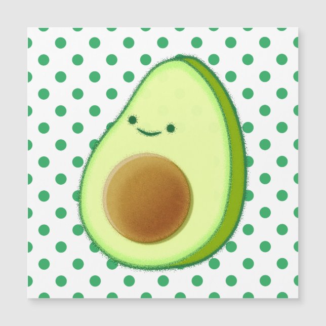 Cute Avocado Teckning Grönt Dot Mönster (Framsida)